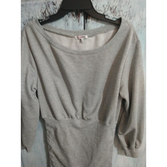 Fashion Nova Ruched Side Mini Dress Large Gray Boho Cozy Logan Look Y2k - Picture 5 of 7